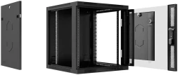 Шкаф коммутационный Cabeus (SH-05F-9U60/60-BK) настенный 9U 600x600мм пер.дв.стекл 60кг черный 540мм 23кг 220град. 501мм IP20 сталь