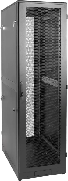 Шкаф коммутационный ЦМО (ШТК-М-42.6.8-1ААА-9005) напольный 42U 600x800мм пер.дв.стекл задн.дв.стал.лист 2 бок.пан. 550кг черный