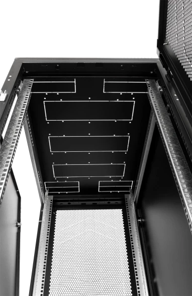 Шкаф коммутационный ЦМО (ШТК-М-42.6.8-1ААА-9005) напольный 42U 600x800мм пер.дв.стекл задн.дв.стал.лист 2 бок.пан. 550кг черный