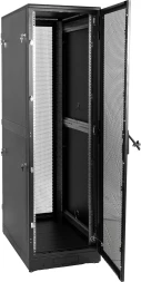 Шкаф коммутационный ЦМО (ШТК-М-42.6.8-1ААА-9005) напольный 42U 600x800мм пер.дв.стекл задн.дв.стал.лист 2 бок.пан. 550кг черный