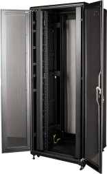 Шкаф серверный Lanmaster Business (TWT-CBB-47U-8X12-P1) напольный 47U 800x1200мм пер.дв.перфор. задн.дв.перфор.2-хст. 2 бок.пан. 800кг черный 1126мм 142.2кг 2277мм IP20 сталь