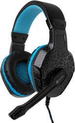 Наушники с микрофоном Оклик HS-L400G ZEUS черный/синий 2.2м мониторные оголовье (359480)