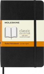 Блокнот Moleskine CLASSIC SOFT QP611 Pocket 90x140мм 192стр. линейка мягкая обложка черный