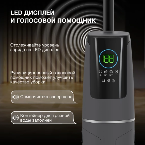 Пылесос моющий Hyundai HYV-S01AQUA 200Вт серый/черный