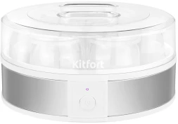 Йогуртница Kitfort КТ-6405 20Вт 7б. 180мл упр.:механич. серебристый/белый