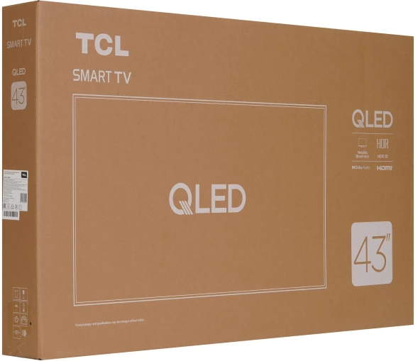 Телевизор QLED TCL 43&amp;quot; 43S5K-UZ черный FULL HD 60Hz DVB-T DVB-T2 DVB-C DVB-S DVB-S2 USB WiFi Smart TV