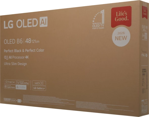 Телевизор OLED LG 48&amp;quot; OLED48B6RLA.ARUG коричневый/серый 4K Ultra HD 120Hz DVB-T2 DVB-C DVB-S2 USB WiFi Smart TV