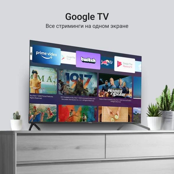 Телевизор QLED Digma 65&amp;quot; DM-LED65UQB31 Google TV Frameless Metal черный/черный 4K Ultra HD 60Hz MEMC DVB-T DVB-T2 DVB-C DVB-S DVB-S2 USB WiFi Smart TV
