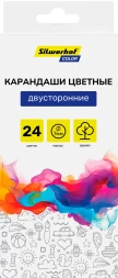 Карандаши цв. Silwerhof Color двухцвет. 2.8мм кругл. дерево ассорти 24цв. коробка/европод. (12шт)