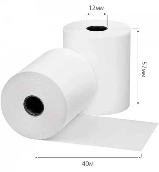 Лента чековая Cactus CS-RT57-40 57мм 40м 12mm термобумага (40)