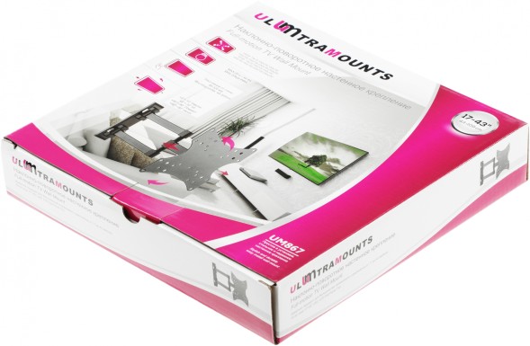 Кронштейн для телевизора Ultramounts UM867 черный 23&amp;quot;-42&amp;quot; макс.20кг настенный поворот и наклон