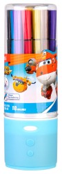 Фломастеры Deli EC150-18 Super Wings 18цв. пластиковая туба