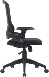 Кресло Cactus CS-MC313-BK черный сетка/ткань низк.спин. крестов. пластик пластик черный