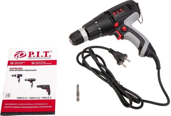 Дрель-шуруповерт P.I.T. PBM10-C 550Вт патрон:быстрозажимной