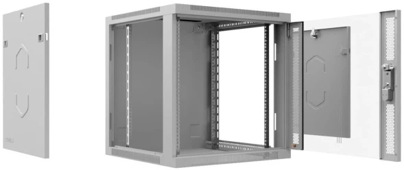 Шкаф коммутационный Cabeus (SH-05F-6U60/45) настенный 6U 600x450мм пер.дв.стекл 60кг серый 390мм 16кг 368мм IP20 сталь
