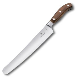 Нож кухонный Victorinox Grand Maitre Wood (7.7430.26G) кованый универсальный для хлеба лезв.260мм серрейт. заточка коричневый