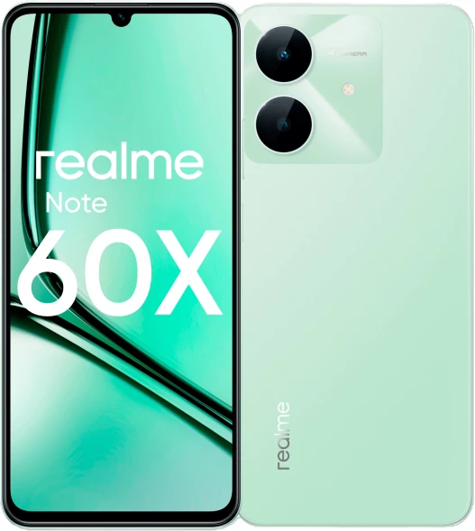 Смартфон Realme RMX3938 Note 60х 64Gb 3Gb зеленый моноблок 3G 4G 2Sim 6.74&amp;quot; 720x1600 Android 14 8Mpix 802.11 a/b/g/n/ac GPS GSM900/1800 GSM1900 A-GPS microSD max2048Gb