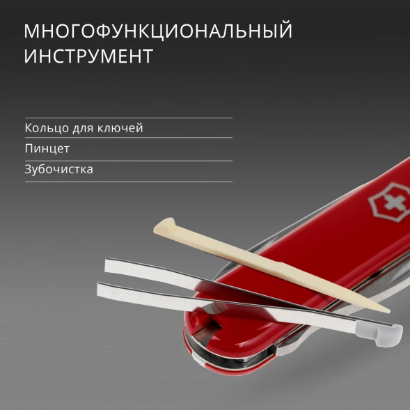 Нож перочинный Victorinox Rally (0.6163) 58мм 9функц. красный карт.коробка