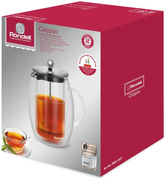 Френч-пресс Rondell Calypso RDS-1821 0.6л прозрачный