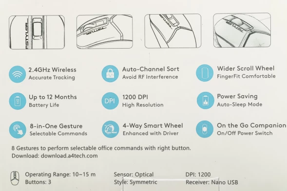Клавиатура + мышь A4Tech Fstyler FG1012 клав:черный/серый мышь:черный USB беспроводная Multimedia (FG1012 BLACK)