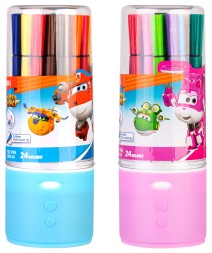 Фломастеры Deli EC150-24 Super Wings 24цв. пластиковая туба