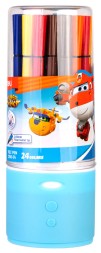 Фломастеры Deli EC150-24 Super Wings 24цв. пластиковая туба