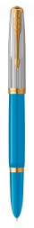 Ручка перьев. Parker 51 Premium (CW2169078) Turquoise GT F сталь нержавеющая подар.кор.