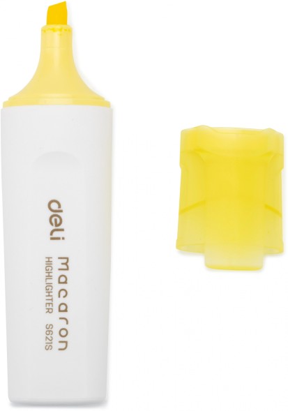 Текстовыделитель Deli ES621Syellow Macaron скошенный пиш. наконечник 1-5мм желтый