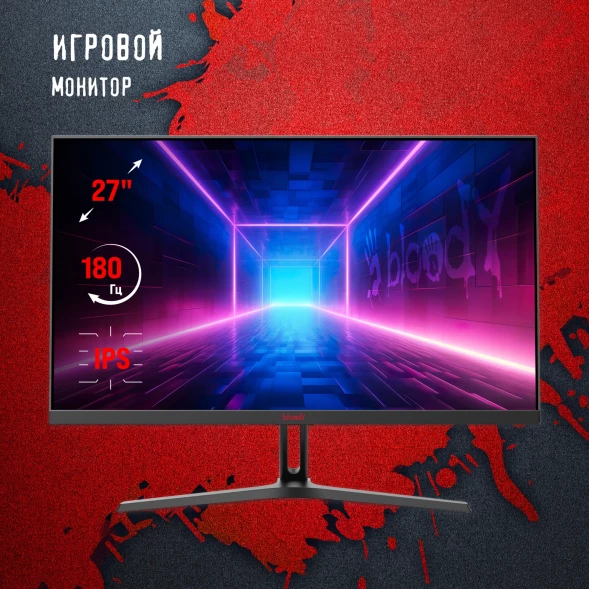 Монитор Bloody 27&amp;quot; MN270F черный IPS LED 1ms 16:9 HDMI M/M матовая 300cd 178гр/178гр 1920x1080 180Hz G-Sync DP FHD 4кг