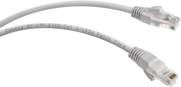 Патч-корд Cabeus PC-UTP-RJ45-CAT.6-2M-LSZH U/UTP RJ-45 вил.-вилка RJ-45 кат.6 2м серый LSZH