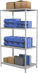 Стеллаж Практик MS Standart 120/60x20/4 пол.:4 единая 1200x600x200мм серый (S24199132402)