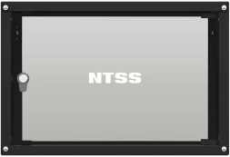 Шкаф коммутационный NTSS Lime (NTSS-WL6U5545GS-BL) настенный 6U 550x450мм пер.дв.стекл несъемн.бок.пан. 30кг черный 370мм 9.6кг 110град. 370мм IP20 сталь