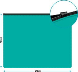 Папка на молнии ZIP Бюрократ -BPM5ATURGBL A5 полипропилен 0.15мм бирюзовый цвет молнии черный