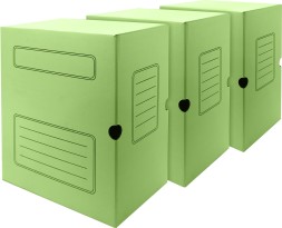 Короб архивный Silwerhof микрогофрокартон корешок 150мм зеленый (упак.:3шт)