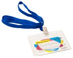 Бейдж Silwerhof 380011-00 90х60мм горизонтальный шнур:темно-синий полипропилен