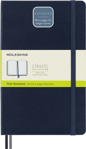 Блокнот Moleskine CLASSIC EXPENDED QP062EXPB20 Large 130х210мм 400стр. нелинованный твердая обложка синий сапфир