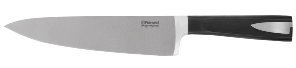 Нож кухонный Rondell Cascara RD-685 стальной поварской лезв.200мм прямая заточка черный блистер