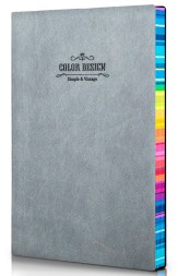 Блокнот Deli 3183GREY 205х143мм искусст. кожа 112л серый