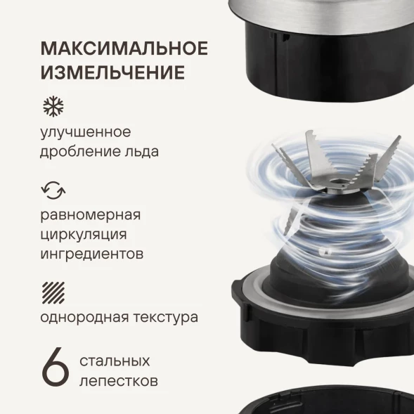 Блендер стационарный Rondell RDE-1253 1200Вт стальной