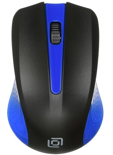 Мышь Оклик 485MW черный/синий оптическая (1000dpi) беспроводная USB для ноутбука (3but)