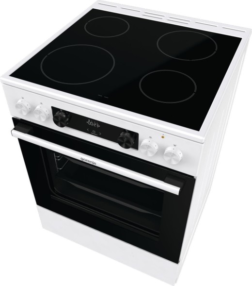 Плита Электрическая Gorenje GEC6C40WD белый стеклокерамика (без крышки)