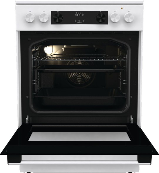 Плита Электрическая Gorenje GEC6C40WD белый стеклокерамика (без крышки)