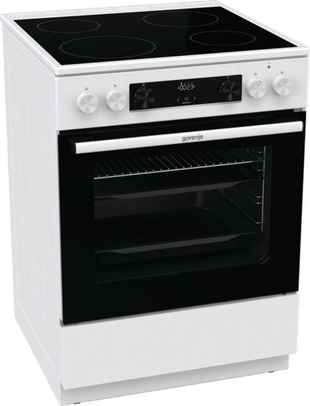 Плита Электрическая Gorenje GEC6C40WD белый стеклокерамика (без крышки)