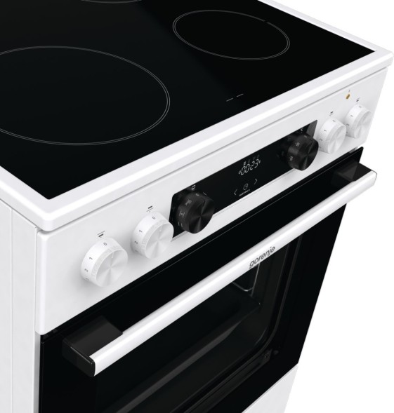 Плита Электрическая Gorenje GEC6C40WD белый стеклокерамика (без крышки)