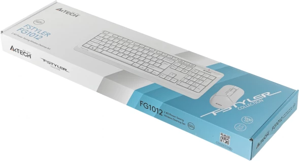 Клавиатура + мышь A4Tech Fstyler FG1012 клав:белый мышь:белый USB беспроводная Multimedia (FG1012 WHITE)