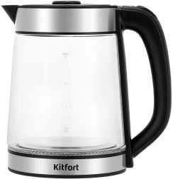 Чайный набор Kitfort КТ-6736 2л. 1530Вт черный/нержавеющая сталь корпус: стекло/металл/пластик