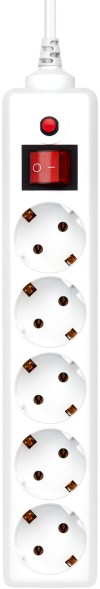 Сетевой фильтр Buro 500SH-3-W 3м (5 розеток) белый (коробка)