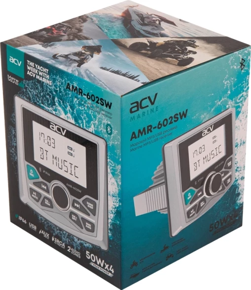 Автомагнитола ACV MARINE AMR-602SW 4x50Вт v5.0 USB 2.0 AUX 3&amp;quot; 3 RDS (43453)