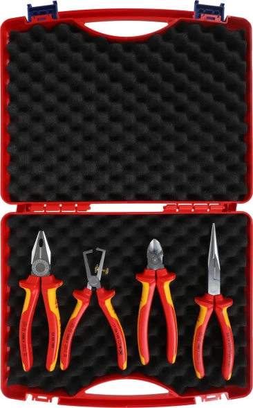 Набор инструментов Knipex KN-002015 4 предмета диэлектр.покр. (жесткий кейс)