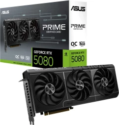 Видеокарта Asus PCI-E PRIME-RTX5080-O16G NVIDIA GeForce RTX 5080 16Gb 256bit GDDR7 2655/30000 HDMIx1 DPx3 HDCP Ret